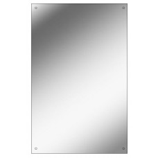 4mm Rectangular Polished Edge Mirror with Drilled Holes and Safety Backing
