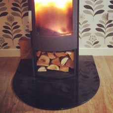 Painted Glass Fire Hearth - Toughened Low Iron Painted