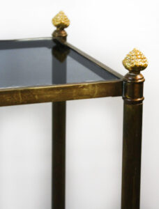 COnsole table glass top on reflection mirrors grey