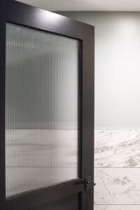 Reeded Glass Door